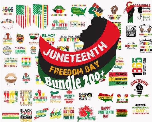 Juneteenth Svg Bundle Black History Flag Pride Americans Independence 1865 Freedom Justice