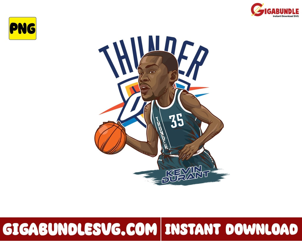 Kevin Durant Png Thunder Basketball New Nba Bootleg - Instant Download