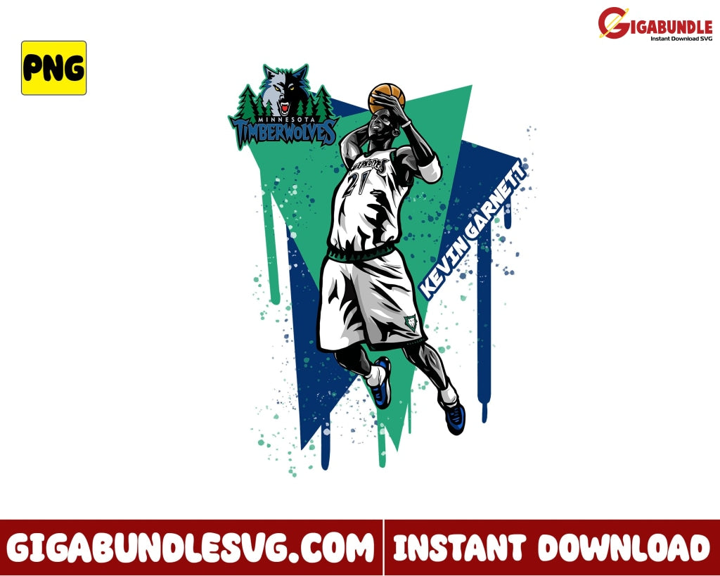 Kevin Garnett Png Timberwolves Basketball New Nba Bootleg - Instant Download