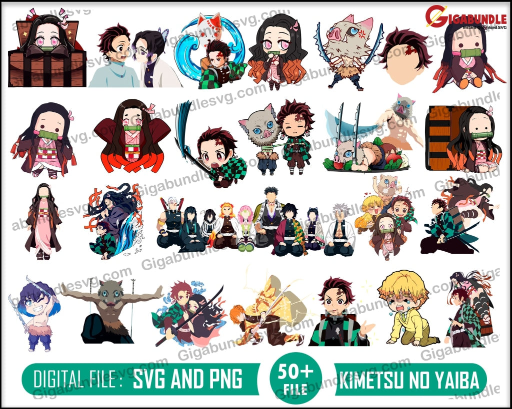 Demon Slayer SVG Bundle, Demon Slayer Characters SVG, Anime SVG Bundle,  Anime Manga EPS Vector | Vectorency