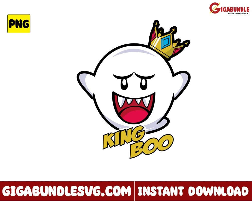 King Boo Png Game Mario Super Cartoon - Instant Download