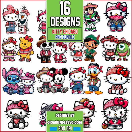 Kitty Chicano Png Bundle, Old School  Png