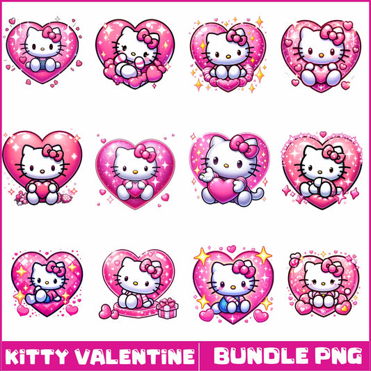 Pink Kitty Cat Valentine Bundle Png