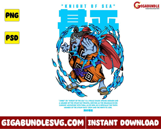 Knight Of The Sea Png Jinbe One Piece Anime - Instant Download