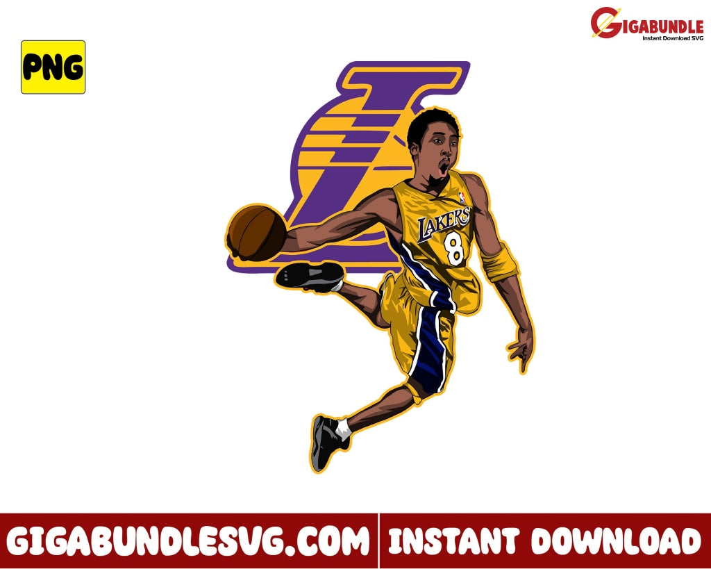 Kobe Bryant Png Dunks Los Angeles Lakers Basketball New Nba Bootleg - Instant Download