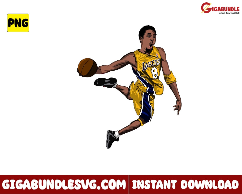 Kobe Dunks Png Bryant Los Angeles Lakers Basketball New Nba Bootleg - Instant Download