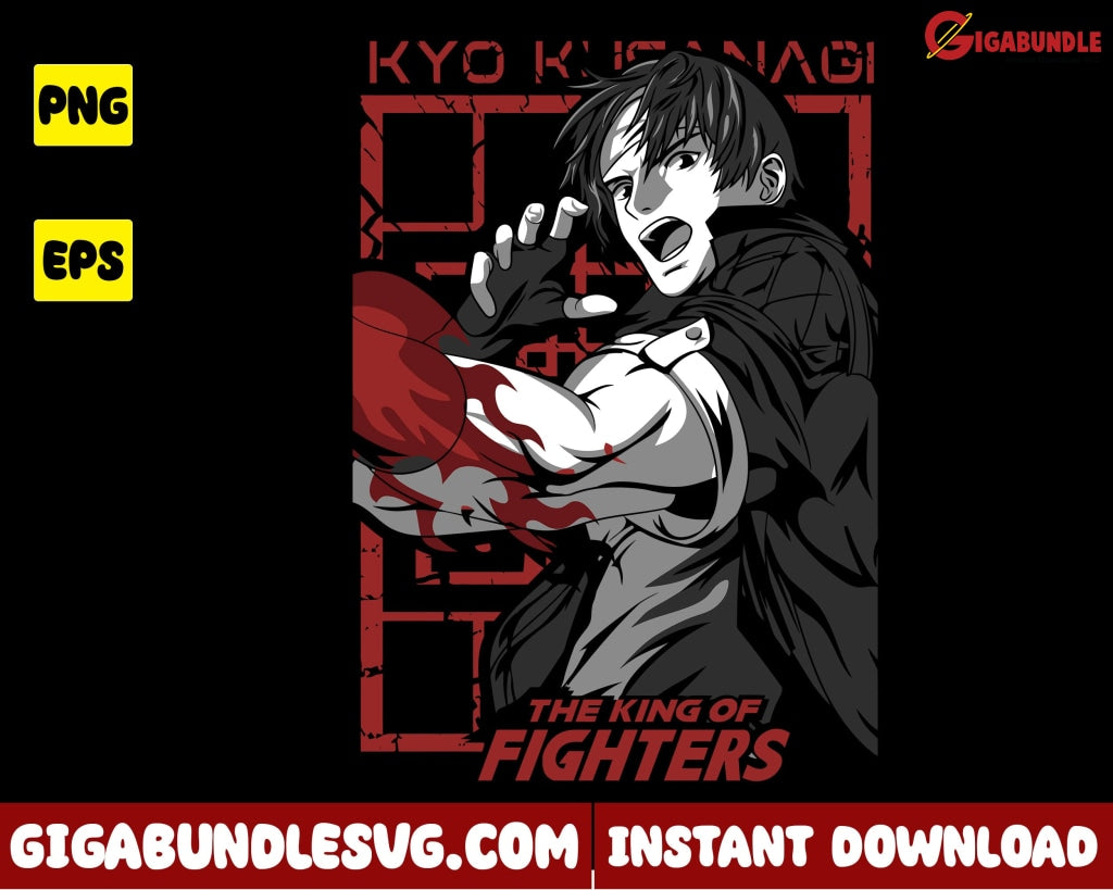 Kusanagi Kyo Png The King Of Fighters Game Cartoon - Instant Download