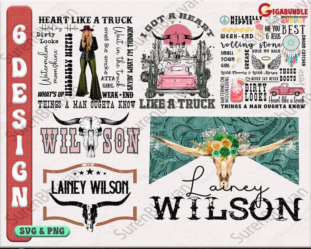 Lainey Wilson Heart Like A Truck Png Bullhead Country Music Western Cowgirl