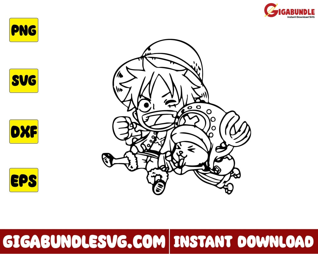 Luffy And Chopper Svg Monkey D One Piece Anime - Instant Download