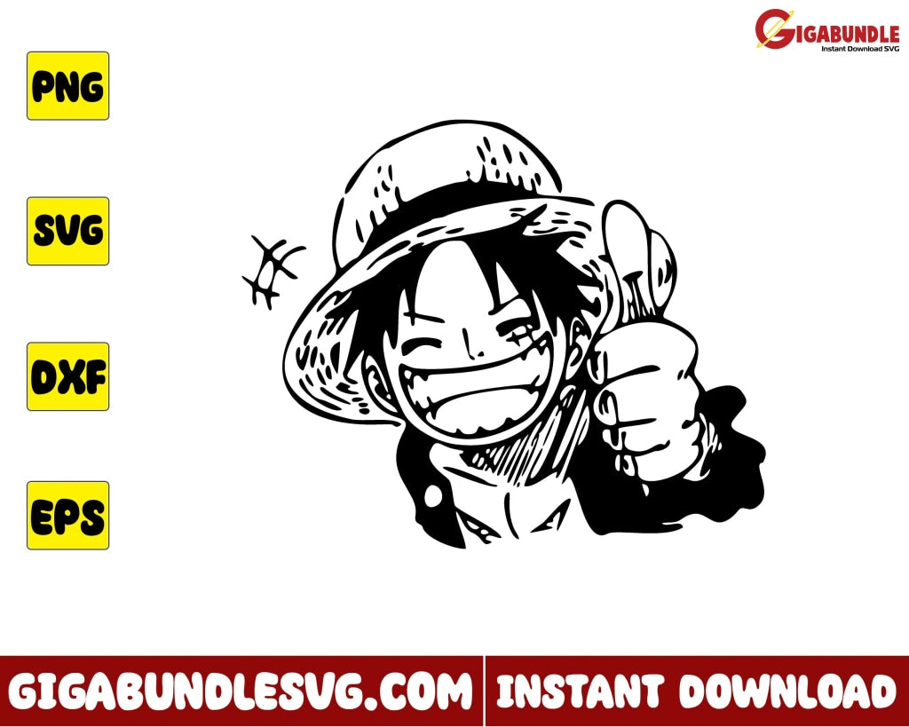 Luffy Funny Svg Monkey D One Piece Anime - Instant Download