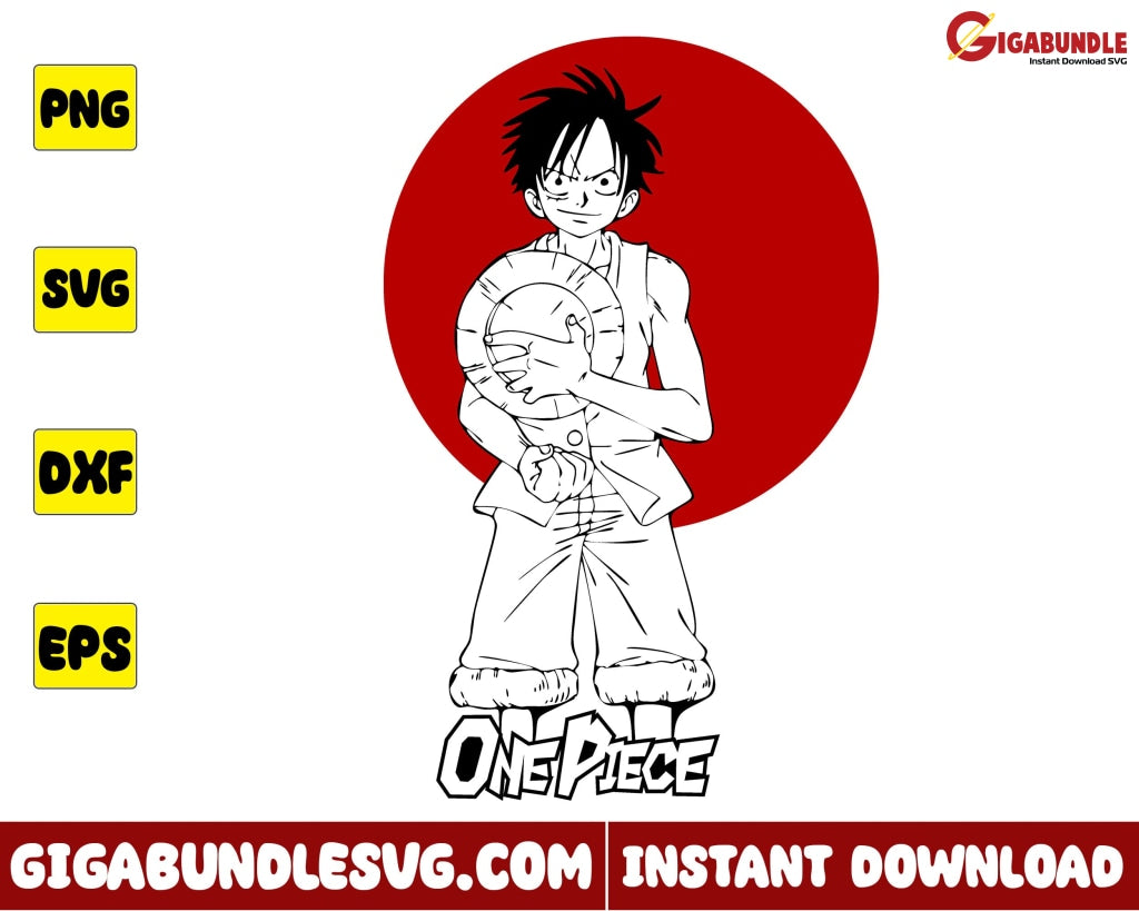 Luffy Svg Monkey D One Piece Manga Anime - Instant Download