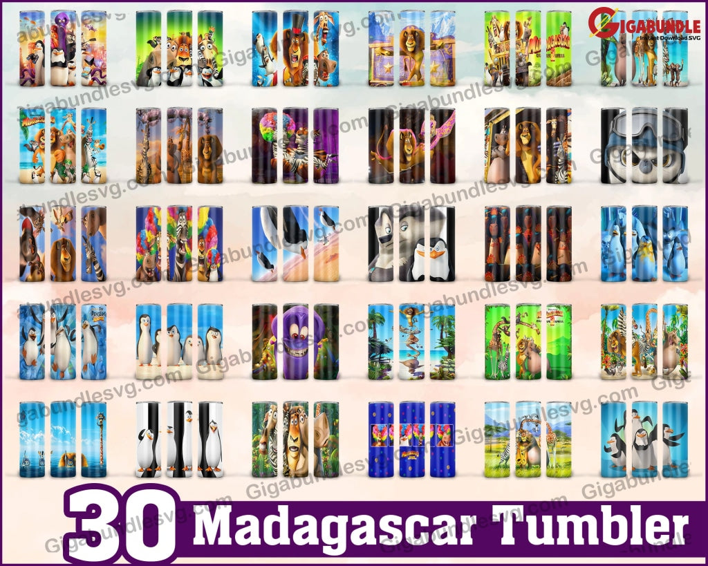 Madagascar Tumbler For Straight/tapered Png File Digital Download