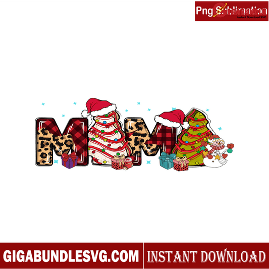 Mama Cake Leopard Christmas PNG