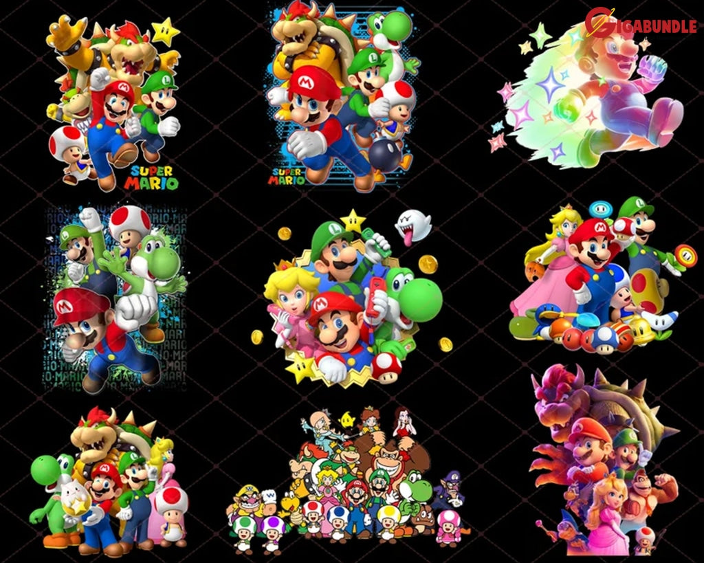 Mario Bundle Png Instant Download