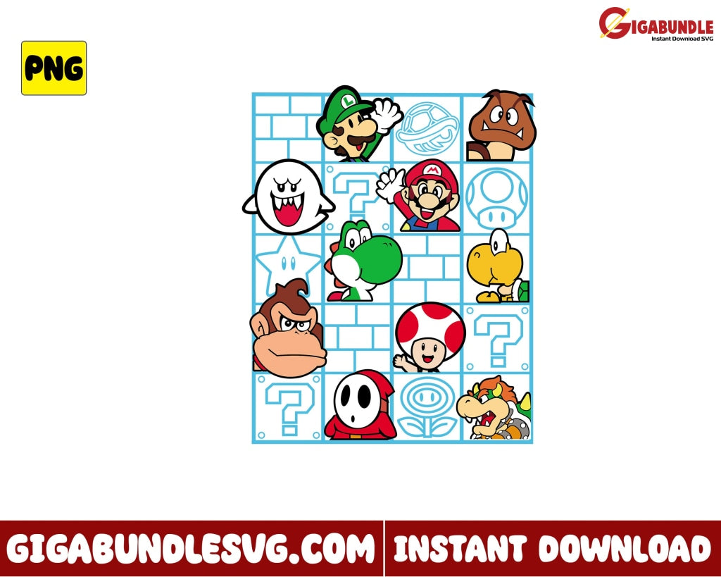 Mario Character Png Super Bros Game - Instant Download