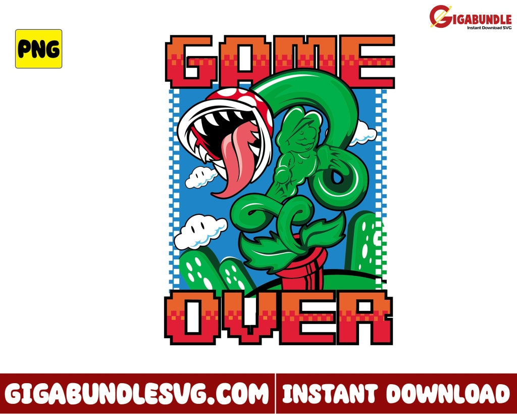 Mario Game Over Png Monster Super Cartoon - Instant Download