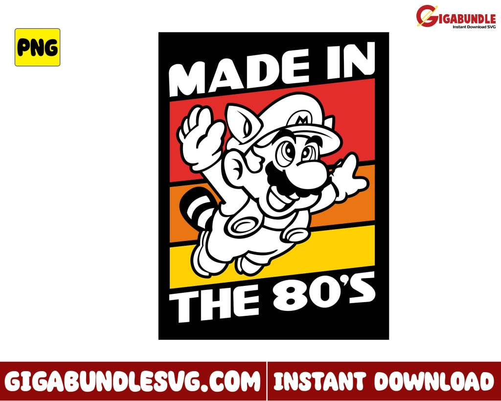 Mario Made In The 80S Png Super Bros Game - Instant Download