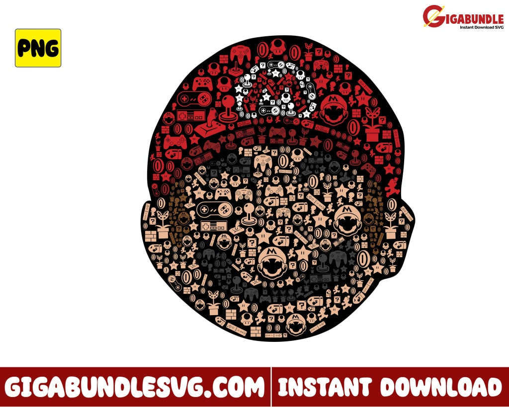 Mario Png Face Game Super - Instant Download