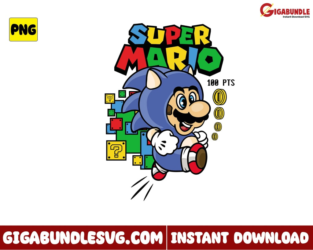 Mario Png Super Bros Game Cartoon - Instant Download