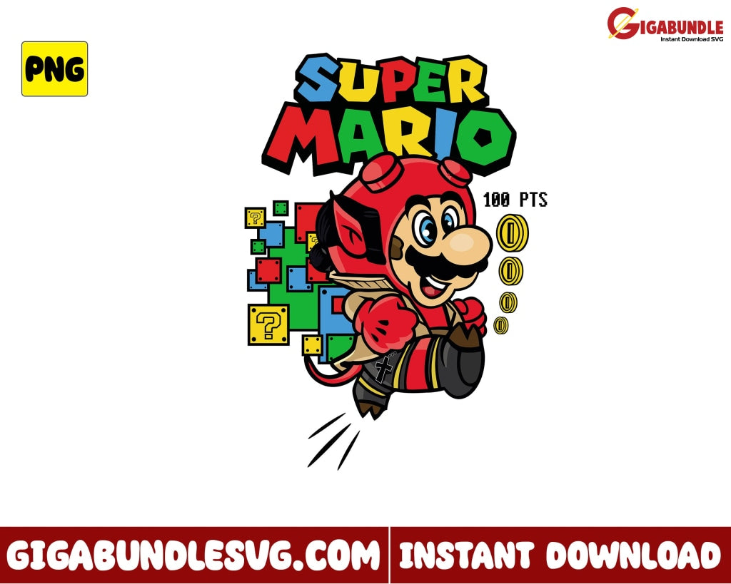 Mario Png Super Game Bros - Instant Download