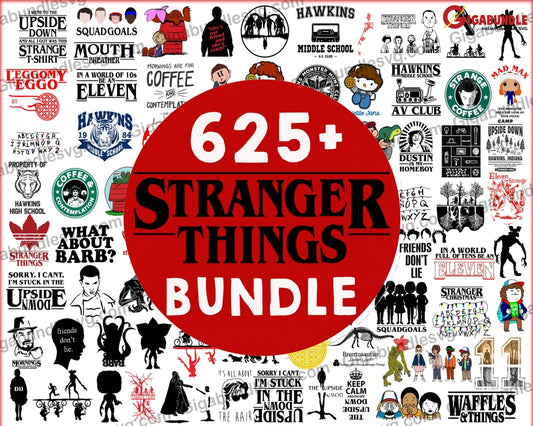 Mega Bundle 625+ Stranger Things Bundle Svg Png Font