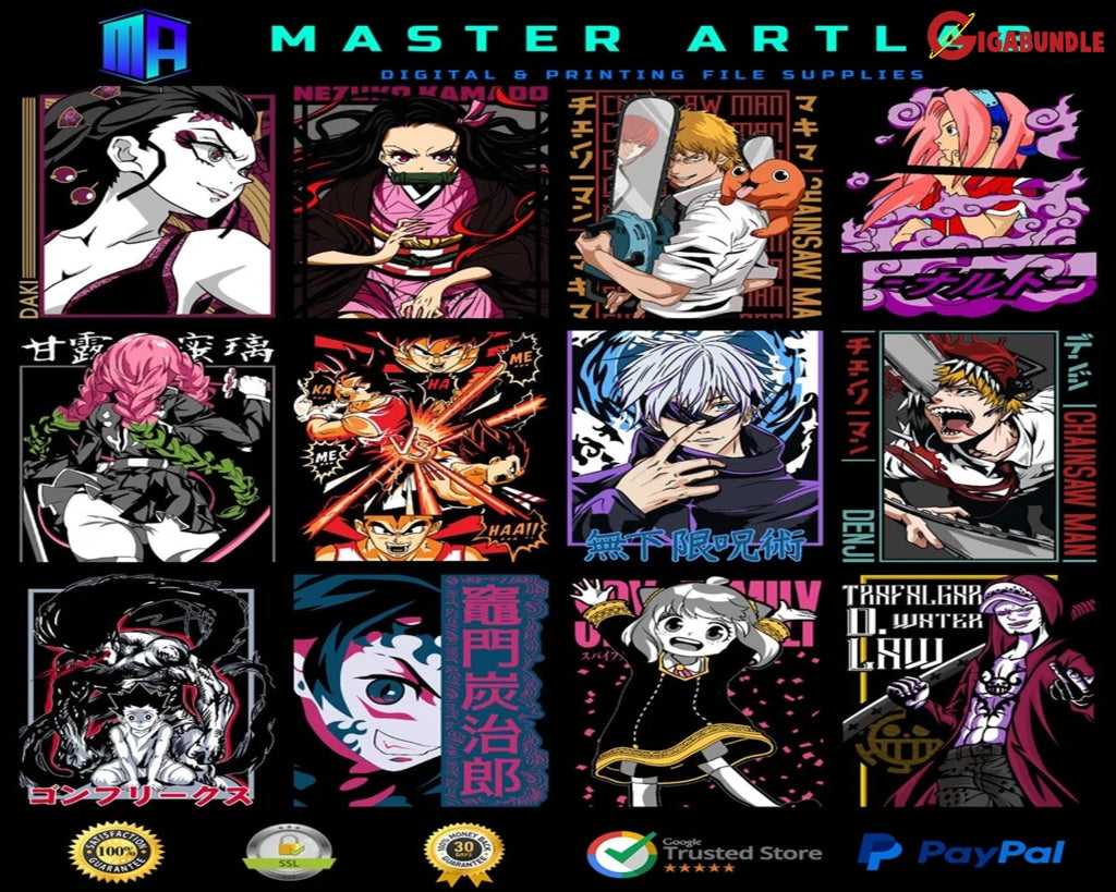Mega Design Bundle: 10 000+ Designs Anime And Logo Styles-Instant Download