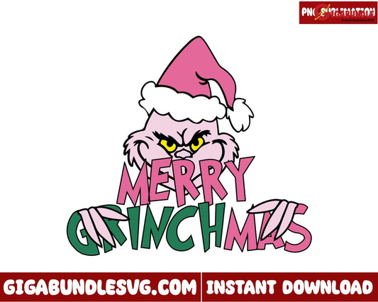 Merry Grinchmas Png, Pink Grinchmas png, Christmas png