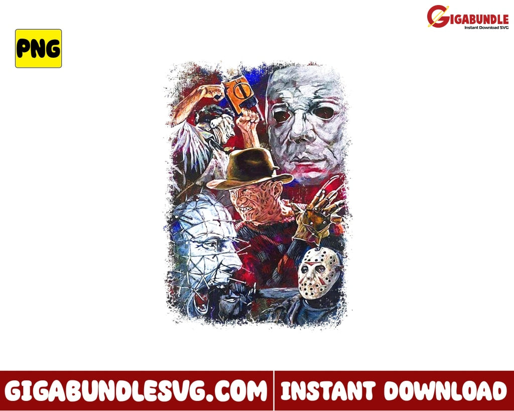 Michael Myers And Jason Voorhees Png Horror Movies Character Halloween - Instant Download