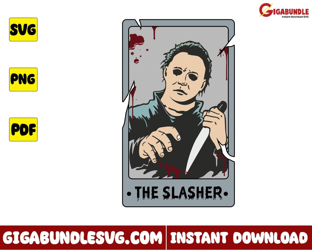 Michael Myers Svg Halloween Tarot Horror Character - Instant Download