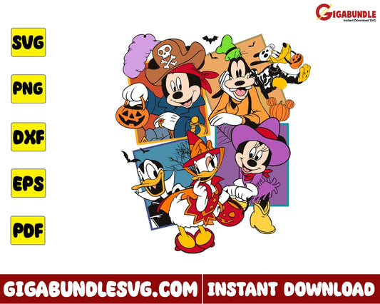 Mickey And Friends Halloween Svg Disney - Instant Download