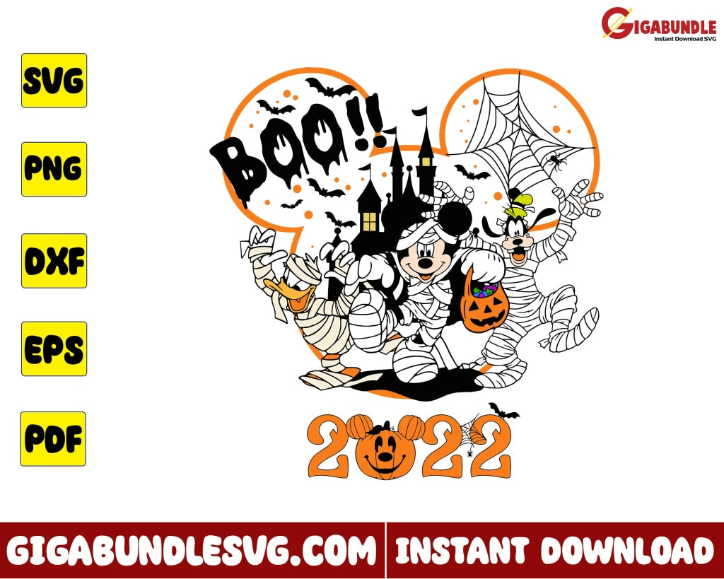 Mickey And Friends Svg Mummy Disney Halloween - Instant Download