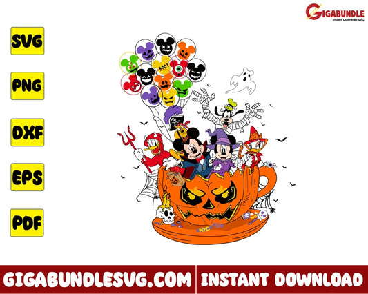 Mickey And Friends Svg Pumpkin Disney Halloween - Instant Download