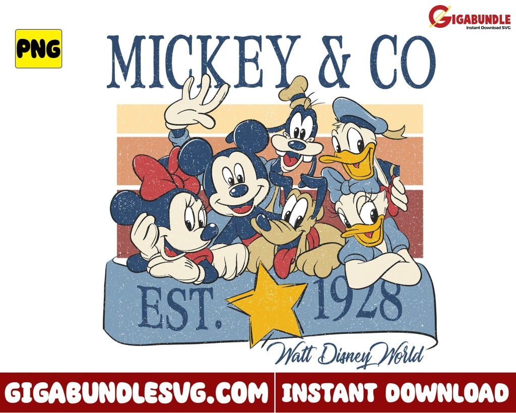 Mickey & Co Est 1928 Png Disney Fiends Walt World - Instant Download