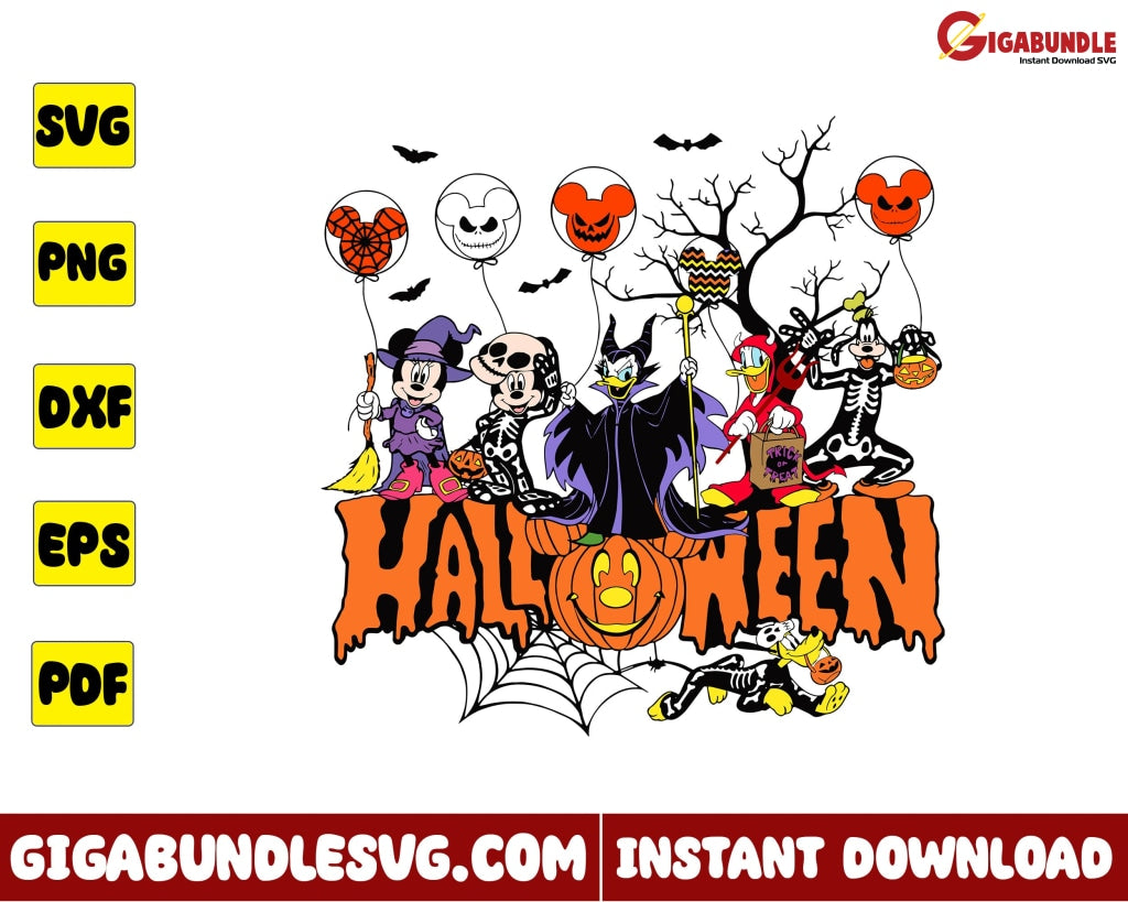 Mickey Halloween Svg And Friends Disney - Instant Download