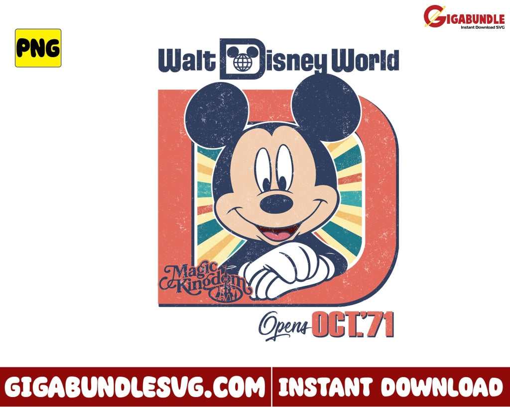 Mickey Macgic Kingdom Png Walt Disney World Open Otc71 - Instant Download