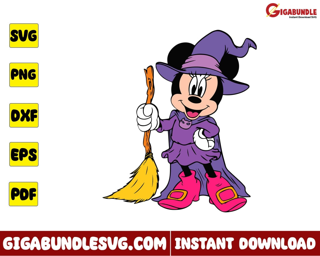 Minnie Mouse Witch Svg, Minnie Mouse Svg, Witch Svg, Disney Svg, Hallo