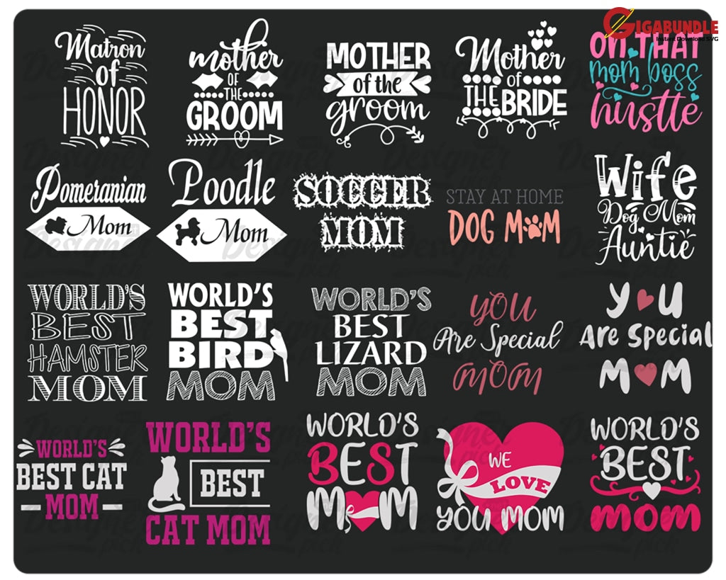 Mom Svg Bundle Mothers Day Life Girl Mom Mama Funny Quotes Blessed Mama Png