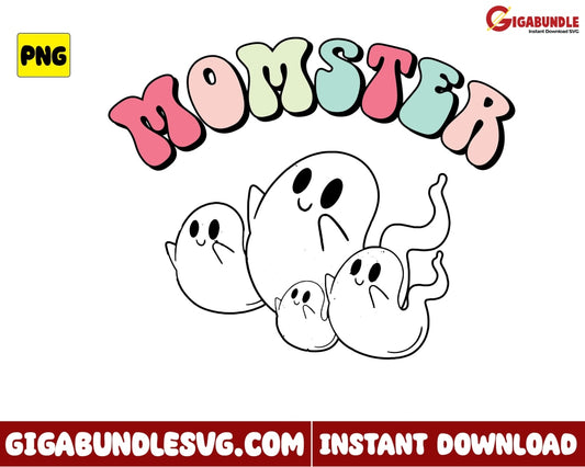 Momster Png Ghost Mom Halloween - Instant Download