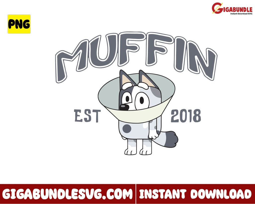 Muffin Est 2018 Png Bluey Disney - Instant Download