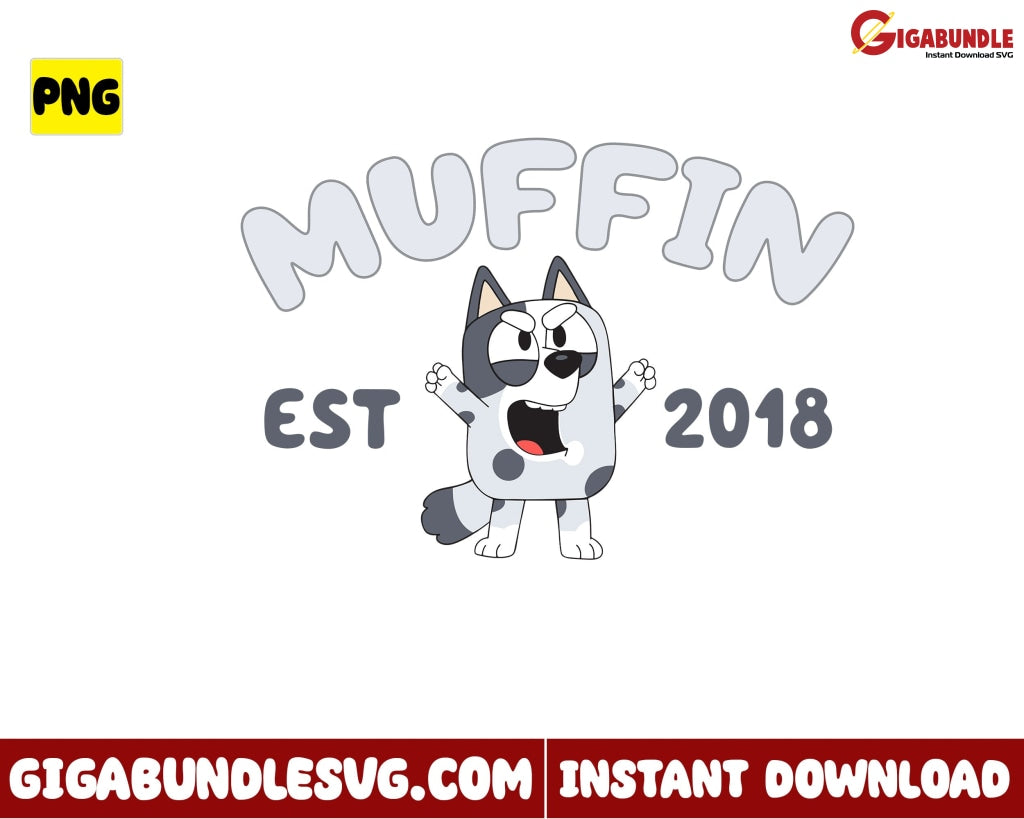 Muffin Png Bluey Est 2018 Disney - Instant Download