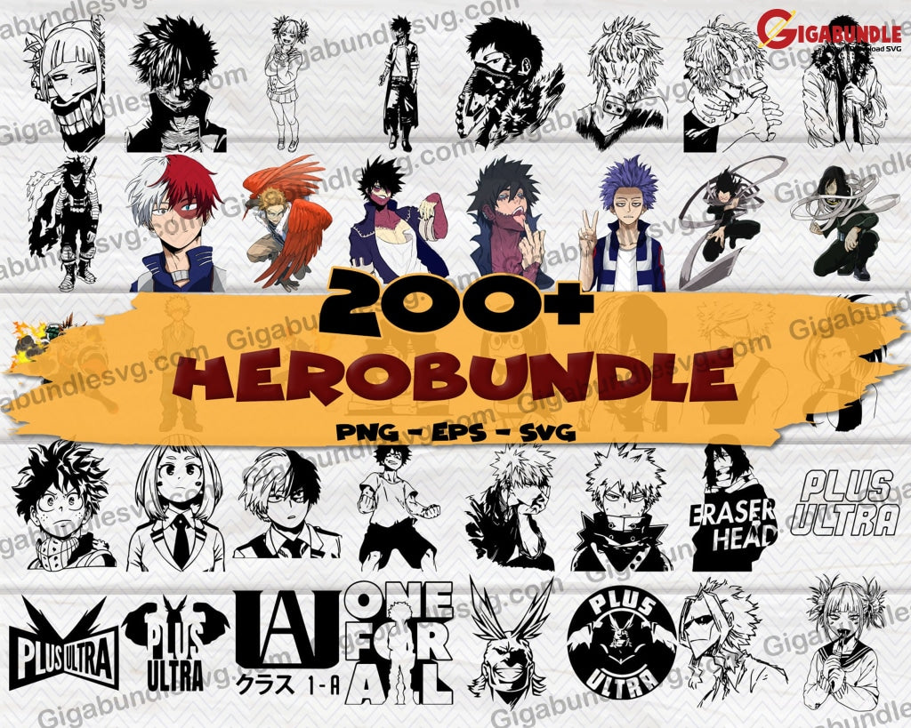 My Hero Academia Svg Hero Academia Bundle My Cutfile Silhouette Anime Vector Cut