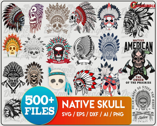 Native American Indian Skull Svg Tribe Boho
