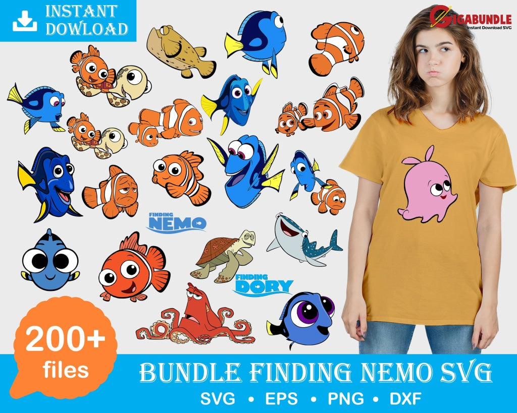 Nemo Cartoon Svg Finding Bundle Png Dxf Eps