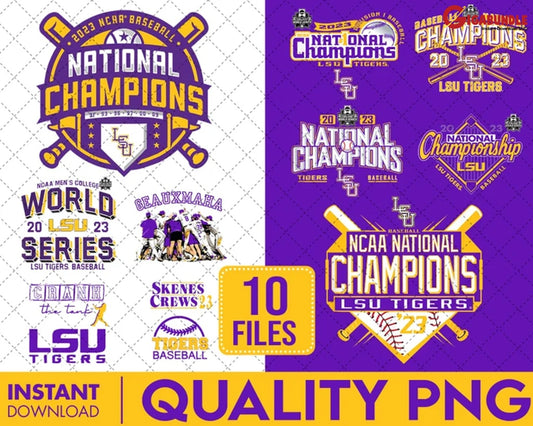 New 10 Files Lsu Baseball Bundle 2023 College World Series Png Geaux Tigers Png Lsu Instant Download