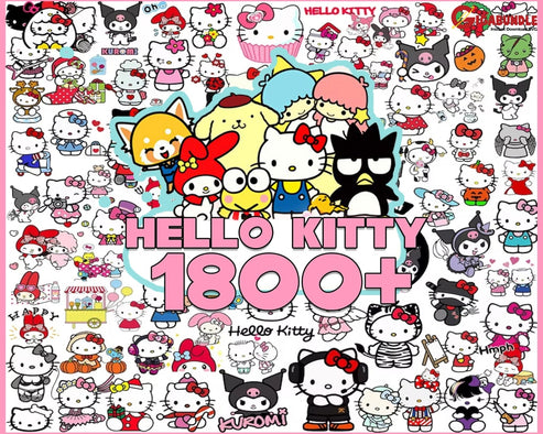 New 1800+ Halloween Hello Kitty Bundle, Japanese chibi cartoon charact ...