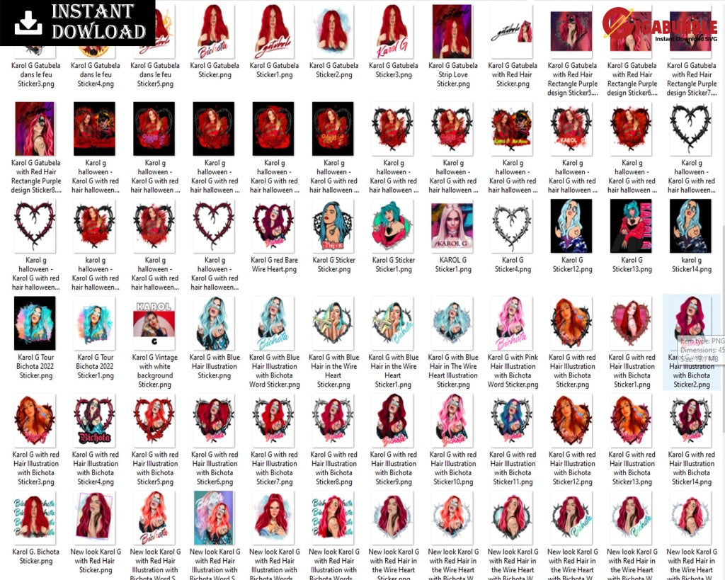 New 425+ Karol G Svg Bundle Bichota Heart Barbwire El Makinon Se Jodioto Latina Sublimation Design