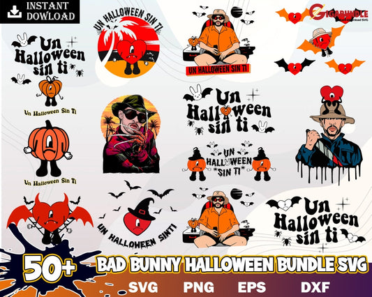 New 50+ Bad Bunny Halloween Bundle Un Sin Ti Png Svg Digital File Png- Instant Download A