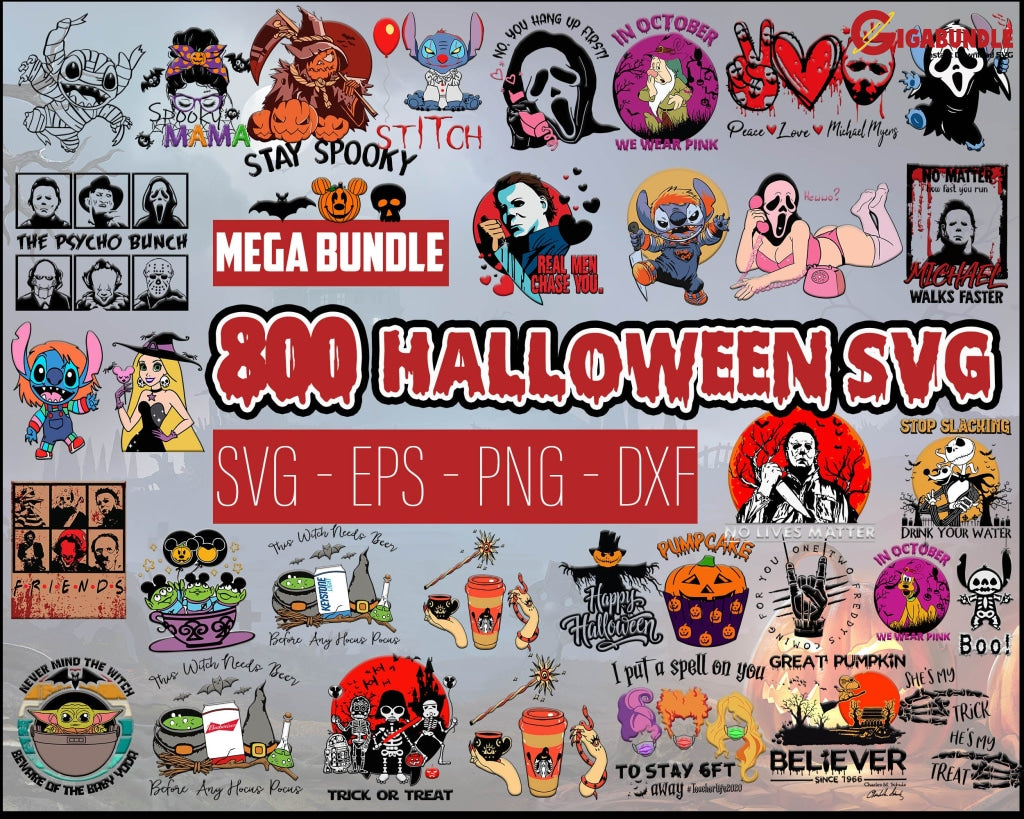 New 800+Halloween Bundle Svg- Instant Download