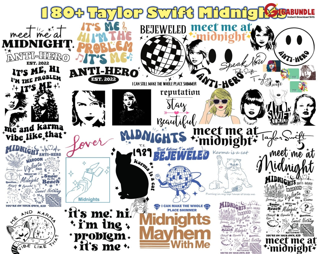 New Album Taylor Swift Midnights SVG file, Meet me at midnight design ...