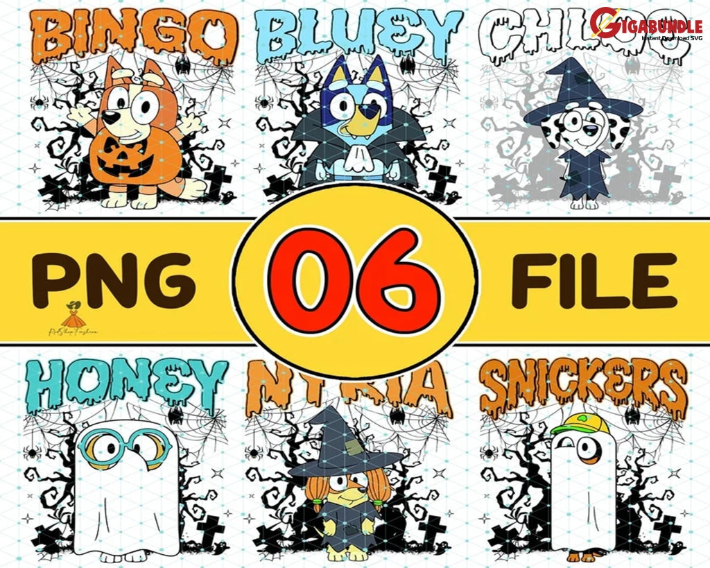 New Bluey Halloween Costume Png Bundle- Insatnt Download, – Gigabundlesvg